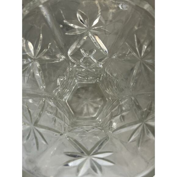 Vintage Crystal Starburst Anchor Hocking Star of David Vase 8.5” Cut Glass Hexa - Picture 6 of 13